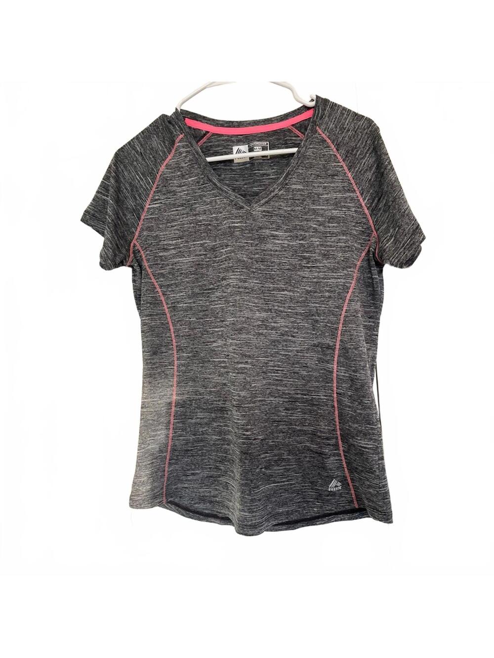 RBX Charcoal Pink Short Sleeve Tee Athletic Casual Activewear Top